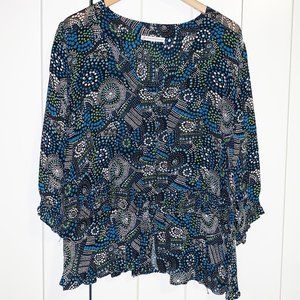 JM Collection cute lightweight short-sleeve print top W1x
